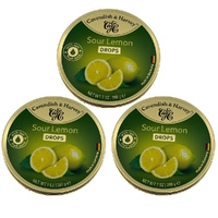 Cavendish & Harvey 3 x Sour Lemon Drops 200g Tin Sweets Candy Fruit Lollies