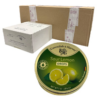 Cavendish & Harvey Sour Lemon Drops 200g Tin Sweets Candy Fruit Lollies x 50