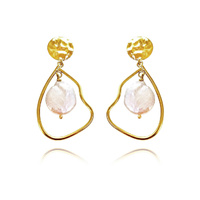 Culturesse Celestia 24K Artisan Pearl Dangle Earrings