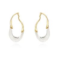 Culturesse Vanora Two Tone Fluid Loop Earrings