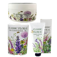 Classic Floral Luxury Talcum Powder Hand Cream Dusting Powder Set