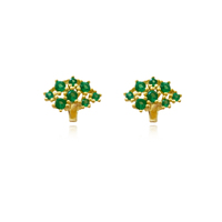 Culturesse Little Broccoli Dainty Stud Earrings (Gold)