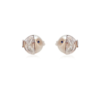 Culturesse Little Puffer Fish Stud Earrings