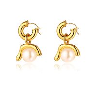 Culturesse Darlene Contemporary Pearl Art Earrings