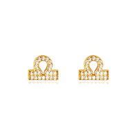 Culturesse Libra Artisan Zirconia Pavé Stud Earrings (Gold)