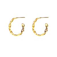 Culturesse Vida Minimalist C Chain Earrings (Gold Vermeil)