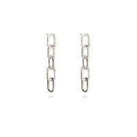 Culturesse Josie Minimalist Dainty Silver Chain Earrings