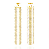 Culturesse Lizette Luxury Golden Tassel Earrings 