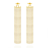 Culturesse Lizette Luxury Golden Tassel Earrings 