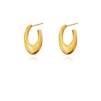 Culturesse Lowe Modern Gold Curve Earrings