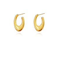 Culturesse Lowe Modern Gold Curve Earrings