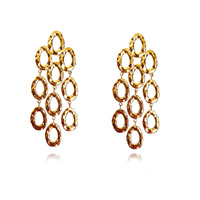 Culturesse Lenore Sculptured Loop Mesh Earrings (Gold)