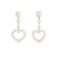 Culturesse Iris Pearly Heart Drop Earrings (My ears are not pierced)