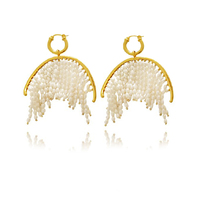 Culturesse Laurissa Luxury Pearl Tassel Earrings