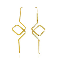 Culturesse Hughette 24K Artisan Line Art Earrings