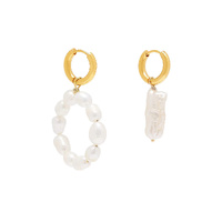 Culturesse Jayleen Mismatching Freshwater Pearl Hoops