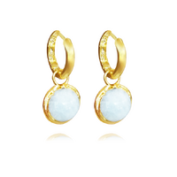 Culturesse Anya 24K Artisan Moonstone Drop Earrings