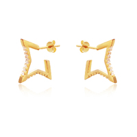 Culturesse Octavia Gold Vermeil Sparkle On Earrings