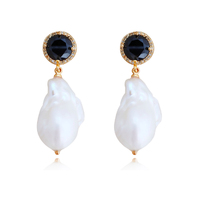 Culturesse Jacquelyn 24K Luxury Baroque Pearl Earrings