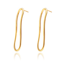 Culturesse Tiffany Contemporary Flow Earrings (Gold)