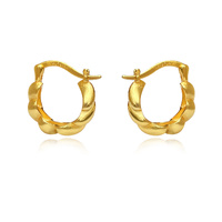 Culturesse Davina Croissant Hoop Earrings (Gold Vermeil)