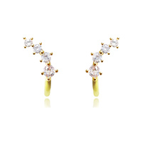 Culturesse Gabrielle Pastel Diamante Climber Earrings (Yellow)