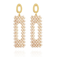 Culturesse Cecilia Vintage Pearly Drop Earrings