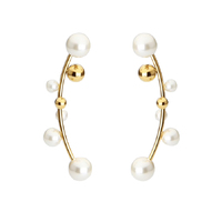 Culturesse Ines Vintage Pearl Climber Earrings