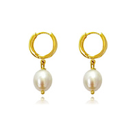 Culturesse Giselle 24k Gold Filled Pearl Drop Earrings