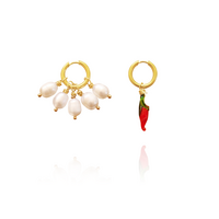 Culturesse Nayeli Pearl Chilli Mismatching Earrings