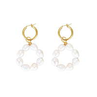 Culturesse River Freshwater Pearl Hoop Earrings