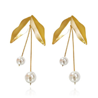 Culturesse Marjorie 24K Artisan Gold Leaf Earrings