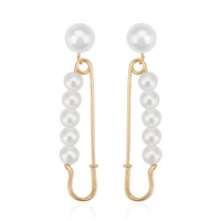 Culturesse Lilou Pearl Pin Statement Earrings