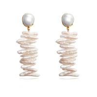 Culturesse Ellenora Artisan Freshwater Pearl Stack Earrings