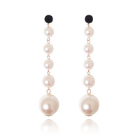 Culturesse Daphne Oversized Pearl String Earrings