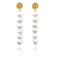 Culturesse Celeste 24K Freshwater Pearl Drop Earrings 