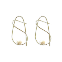 Culturesse Eileen Platinum Line Art Earrings