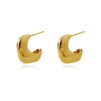 Culturesse Draco Sculptural Puff Earrings (Gold Vermeil)