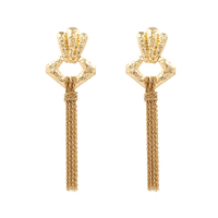 Culturesse Natalii Golden Knot Earrings (for non-pierced ears)