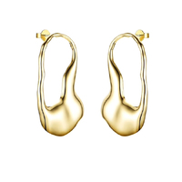 Culturesse Adele Irregular Gold Flow Earrings