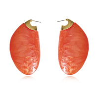 Culturesse Raya Bold Arc Resin Drop Earrings (Sunset Peach)