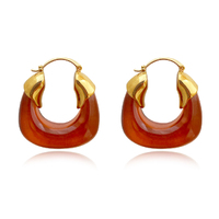 Culturesse Ilona Artsy Resin Hoop Earrings (Amber)