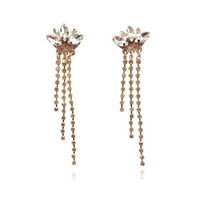 Culturesse Lilie Crystal Tassel Earrings