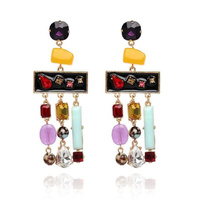 Culturesse Belle Rhinestone Splash Drop Earrings