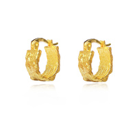 Culturesse Olli Textured Sculpture Huggie Earrings (Gold Vermeil)