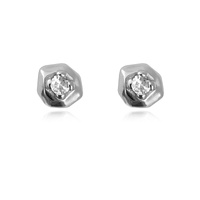 Culturesse Suvi Artsy Rocky Stud Earrings (Silver)