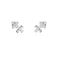 Culturesse Sagittarius Artisan Zirconia Pavé Stud Earrings (Silver)
