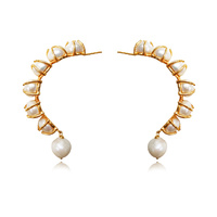 Culturesse Francine 24K Luxury Pearl Sculpture Earrings