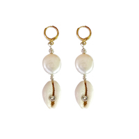 Culturesse Estere Runway Shell Drop Earrings