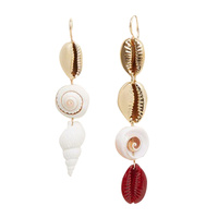 Culturesse LuLu Bohemian Mismatching Shell Drop Earrings